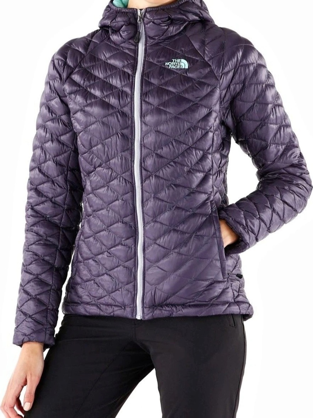 The North Face Women’s ThermoBall Hooded Jacket Medium Navy Aqua